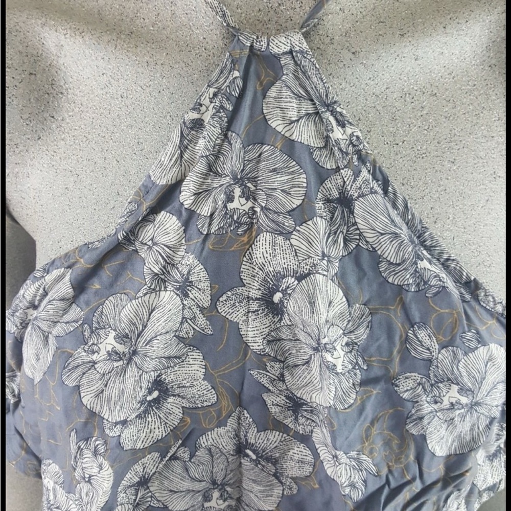 Abound Gray and White Lace Chemise